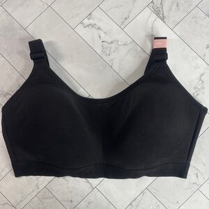 NWT Cacique Lane Bryant Womens Bra Black Cotton Lightly Lined Scoop NO WIRE 36F